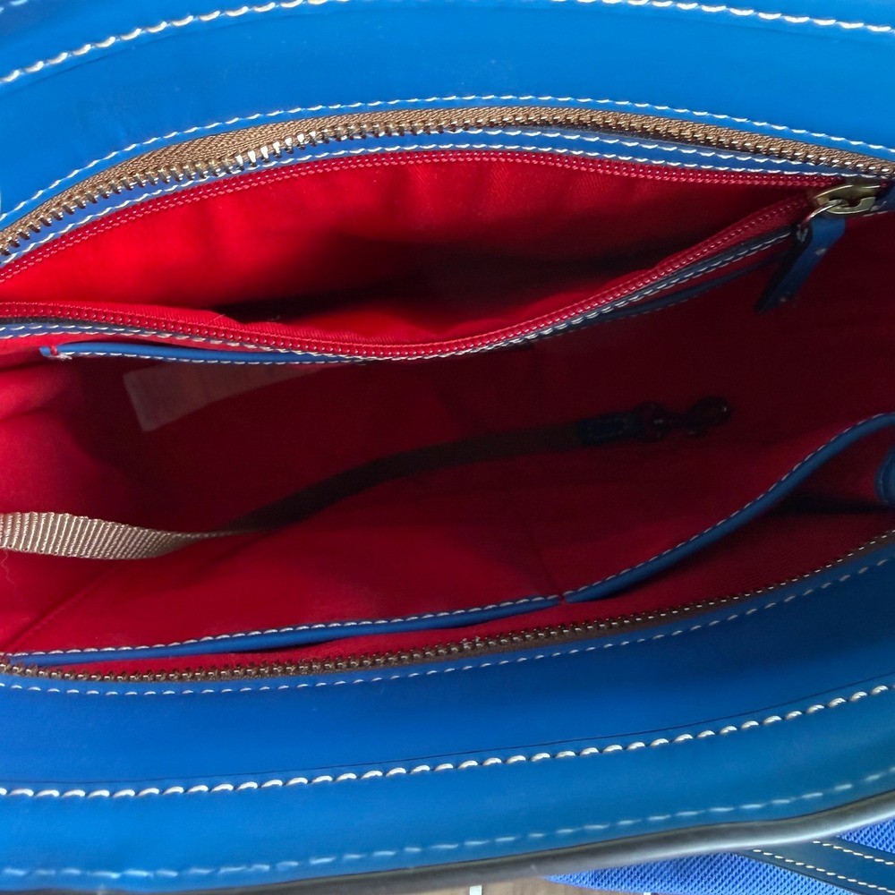Dooney & Bourke Small Lexington Shopper Tote Blue Leather Bag BQUNC2342 BUBU - Picture 10 of 12